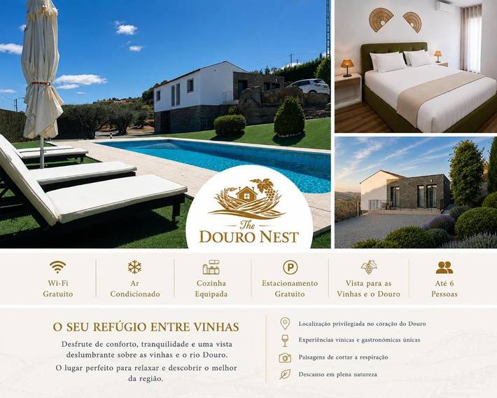 Location de vacances pour 6 personnes, avec jardin ainsi que vue et piscine dans Tabuaço