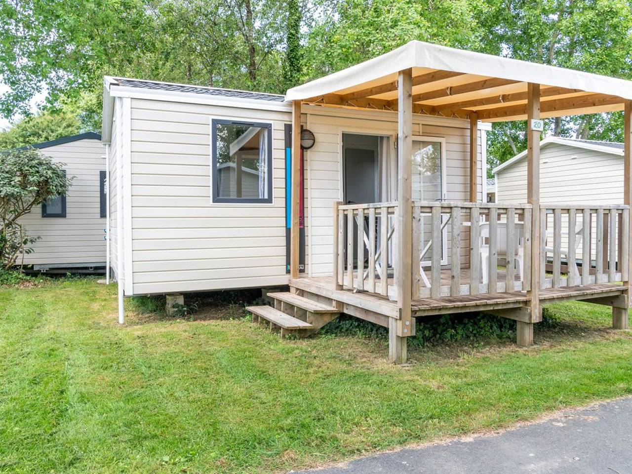 Mobilheim 20m² mit Terrasse in Tréguennec in Tréguennec, Côte de Cornouaille