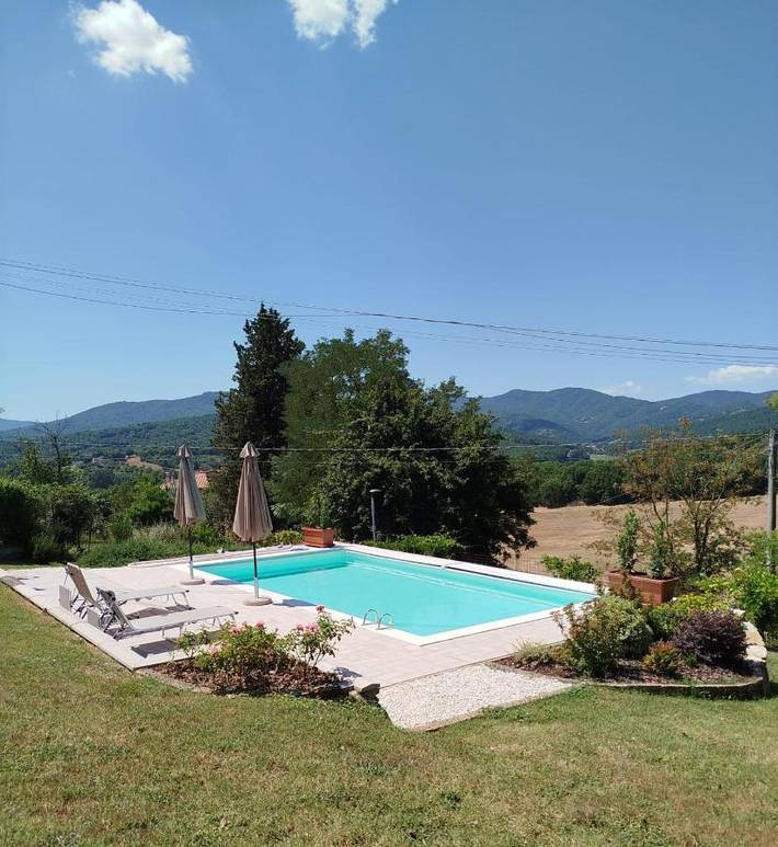 Casa vacanza per 6 persone, con giardino e piscina nonché panorama in Anghiari