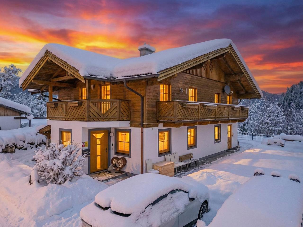 Alpiner Chalet-Charme mit Balkon in Embach in Lend, Ski Amadé