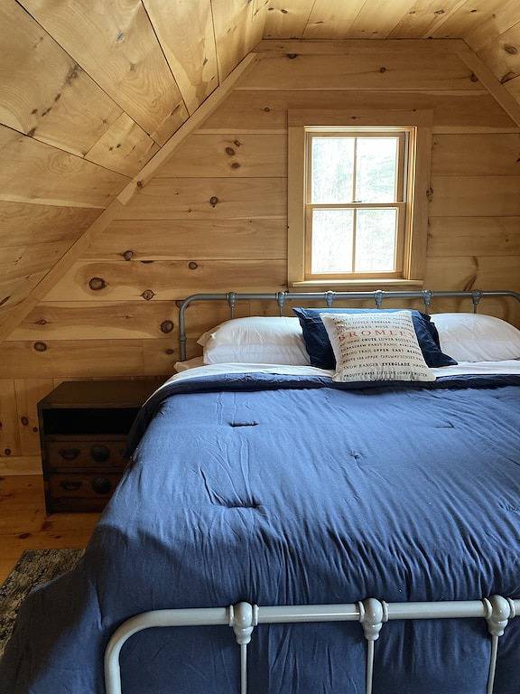 Cheerful Tiny Cabin hideaway near hiking, skiing & snowmobiling in small town Vt in Townshend, Windham County