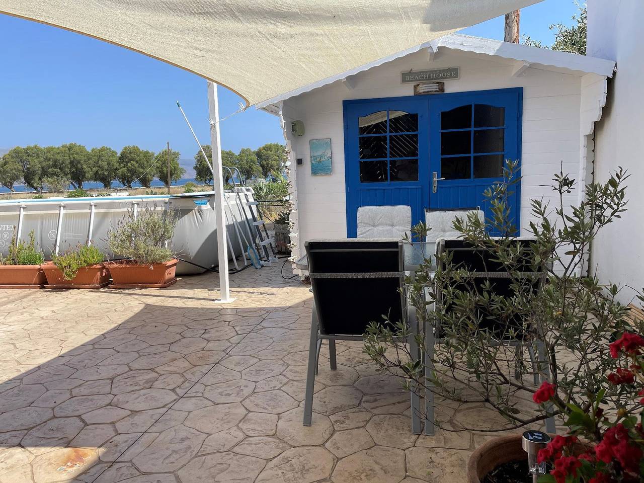 Ferienhaus mit Garten und Meerblick in Tavronitis in Tavronitis, Chania und Umgebung