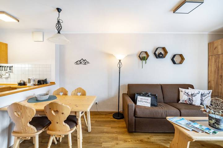 Appartement entier, Appartement « Brünnstein n°27 » avec vue sur la montagne, piscine commune et sauna in Oberaudorf, Alpes bavaroises