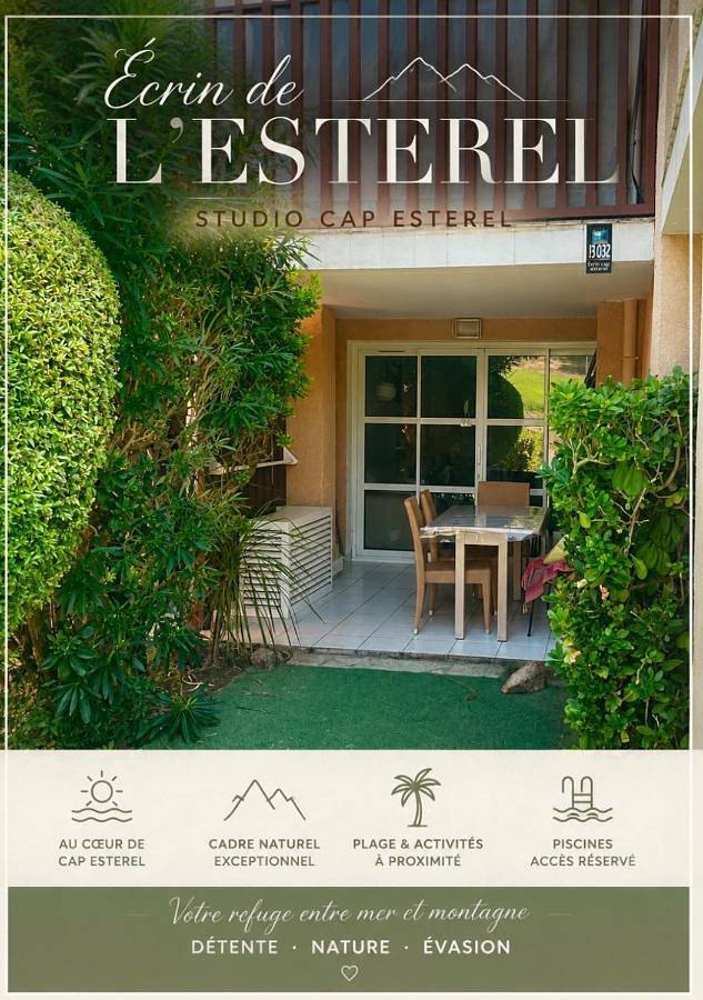 Gîte pour 4 personnes, avec Terrasse et Jardin ainsi que Piscine et Vue dans Gare Du Dramont