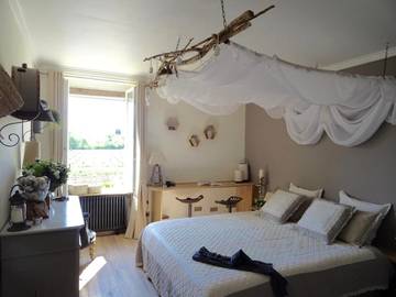 Chambre d’hôte pour 2 personnes, avec vue ainsi que jardin et piscine, animaux acceptés à Roquemaure
