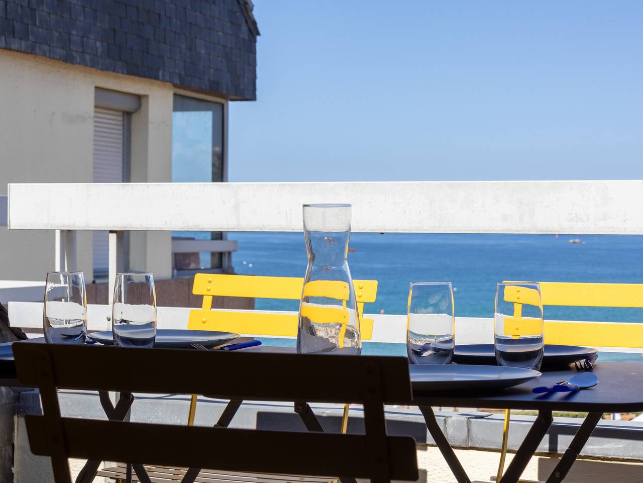 Ganze Wohnung, Appartement 'Ty Fox By Madame Est Servie' mit Meerblick und Balkon in Perros-Guirec, Rosa Granitküste