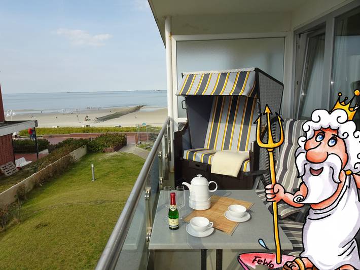 Studio für 2 Personen, mit Balkon auf Wangerooge