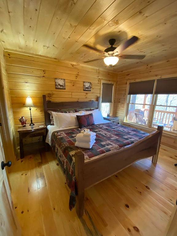 Dog friendly, 2/2 w/kings, Mtn view! Fire pit, Wifi, gas logs. Cherry Log Mtn !! in Cherry Log, Chattahoochee National Forest