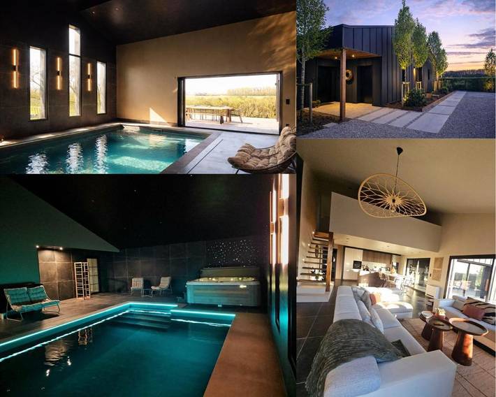 Location de vacances pour 9 personnes, avec piscine et jardin ainsi que sauna et jacuzzi à Merris