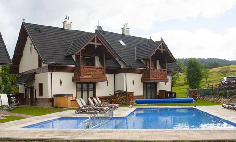 Apartament wakacyjny dla 5 osób, z Taras i Ogród oraz Basen i Sauna w Jaworki