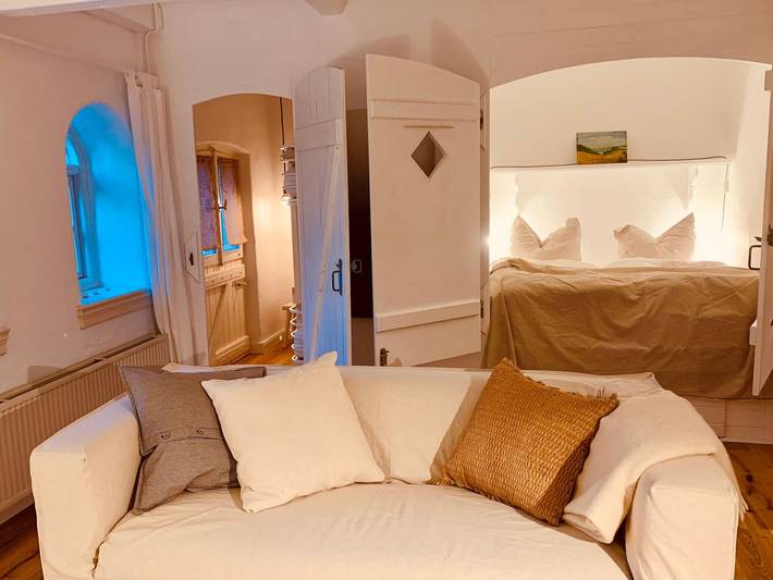 Ferienwohnung für 5 Personen, mit Sauna und Garten in Habernis