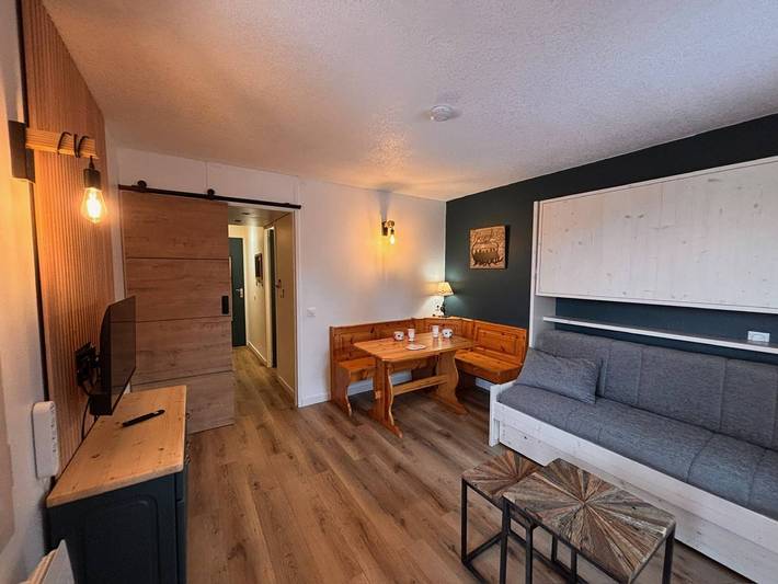 Studio pour 2 personnes, avec terrasse, animaux acceptés dans La Plagne