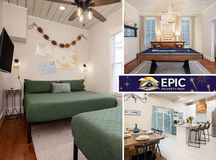 Vacation home for 13 people, with yard and terrace in Galveston