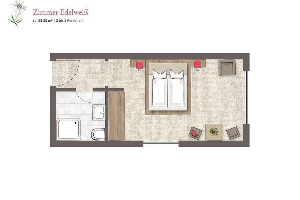 Dreibettzimmer \"Edelweiss\" | ab 6 Ün Sommer - Hotel Almrösl in Hüttschlag, Ski Amadé