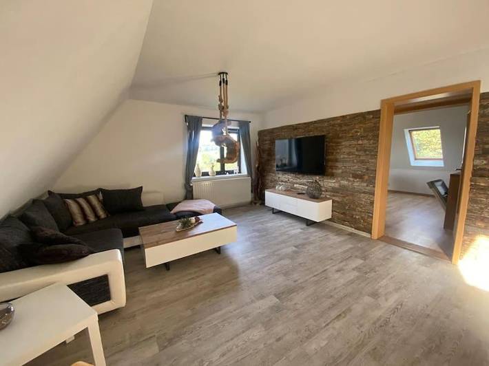 Ferienwohnung für 4 Personen, mit Garten und Ausblick in Sayda
