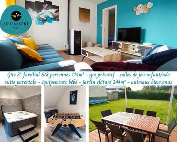 Gîte pour 8 personnes, avec jacuzzi ainsi que terrasse et jardin, animaux acceptés dans le Pas-de-Calais