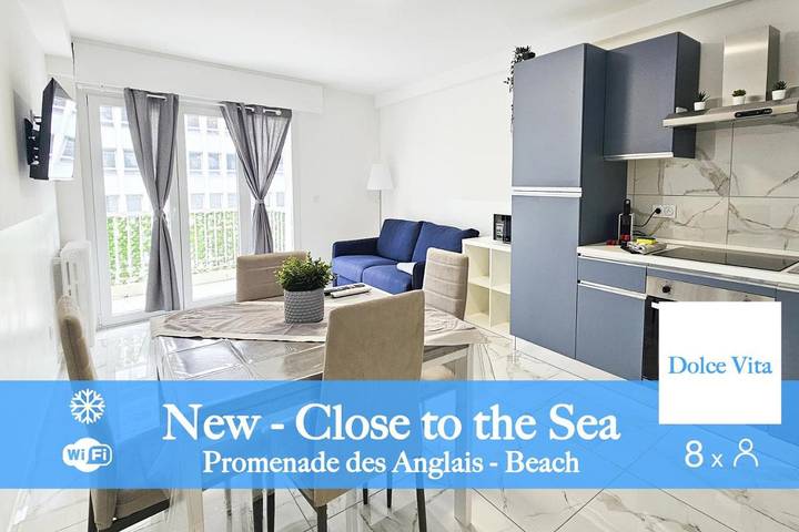 Gîte pour 8 personnes, avec vue et terrasse dans Plage Fabron Bambou Nice