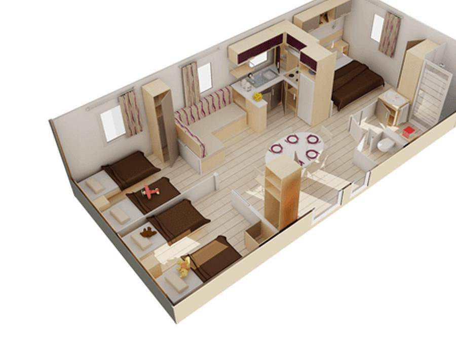 Camping Les Jardins du Morbihan - Mobilhome 6 personas - Confort 3 Ch in Monterblanc, Parque natural regional del Golfo de Morbihan