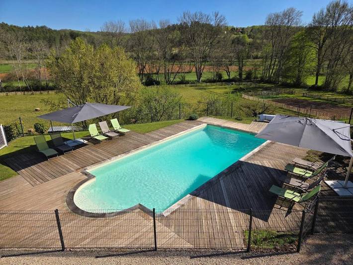 Maison de vacances pour 6 personnes, avec vue ainsi que piscine et jardin, animaux acceptés
