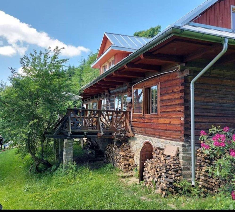 Chałupa z widokiem w górach in Zawoja, Karpaty (Polska)