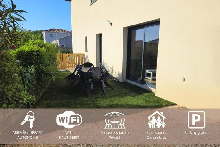 Gîte pour 6 personnes, avec Terrasse et Jardin à Gabian