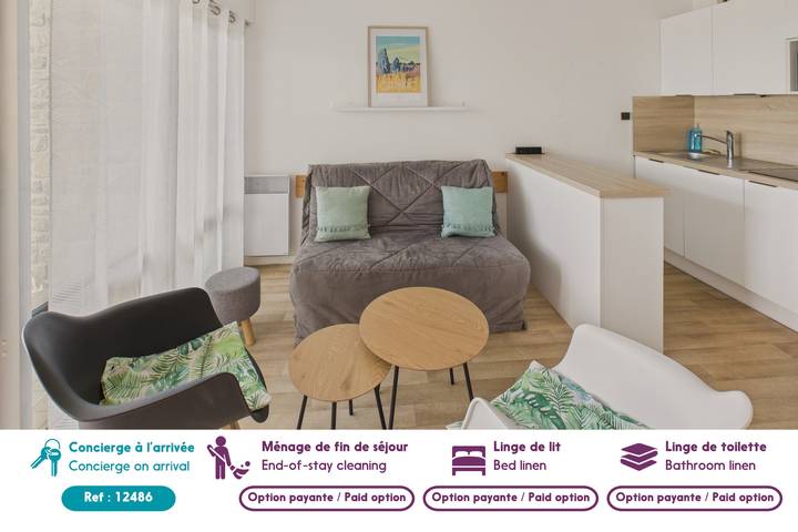 Apartamento entero, Apart con vista al mar para 2 adultos y 3 niños in Carnac Plage, Carnac