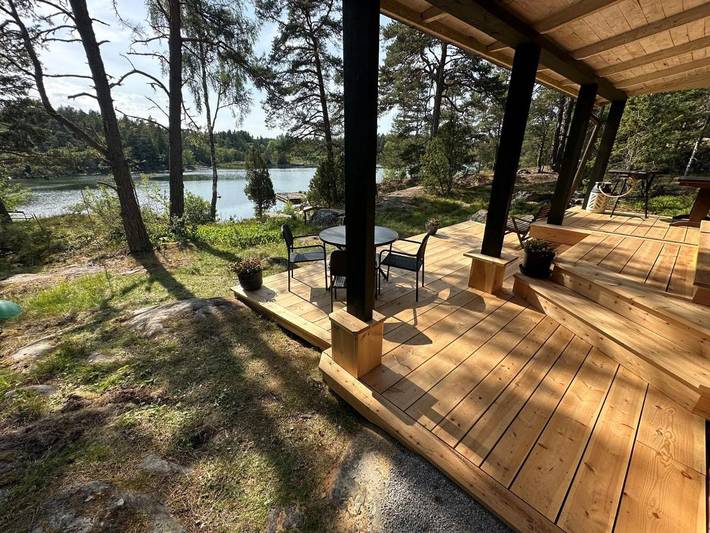 Ferienhaus für 4 Personen, mit Balkon und Terrasse sowie Ausblick und Seeblick in Uppsala