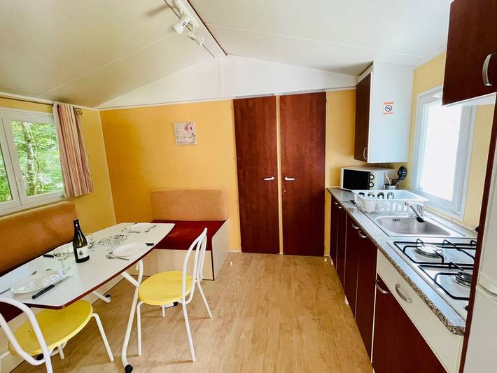 Mobil home pour 4 personnes, avec piscine et terrasse à Camon - 4