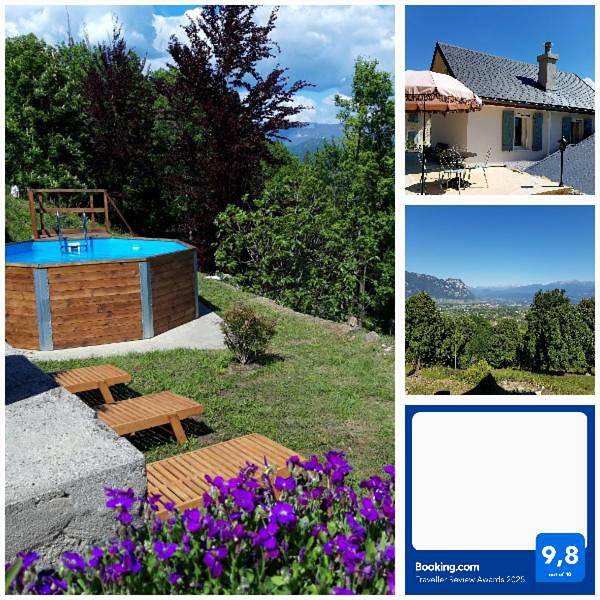 Location de vacances pour 3 personnes, avec vue ainsi que piscine et jardin à Apremont (Savoie)