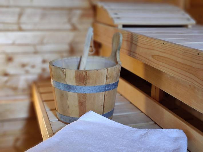 Pension für 2 Personen, mit Balkon und Garten sowie Sauna und Ausblick