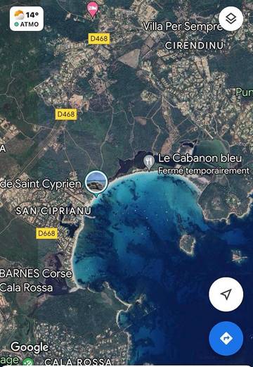 Gîte pour 4 personnes, avec vue et terrasse dans Plage de Saint Cyprien (Lecci)