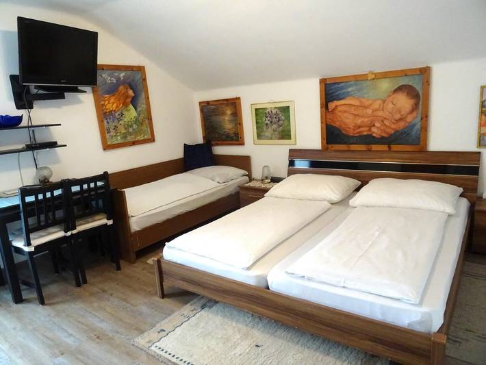 Kamer voor 3 personen, met balkon en tuin, kindvriendelijk - 1