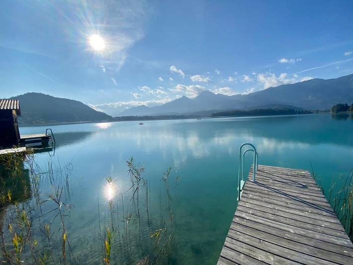 Ferienhaus für 6 Personen, mit Terrasse und Garten sowie Seeblick und Ausblick in Drobollach am Faaker See