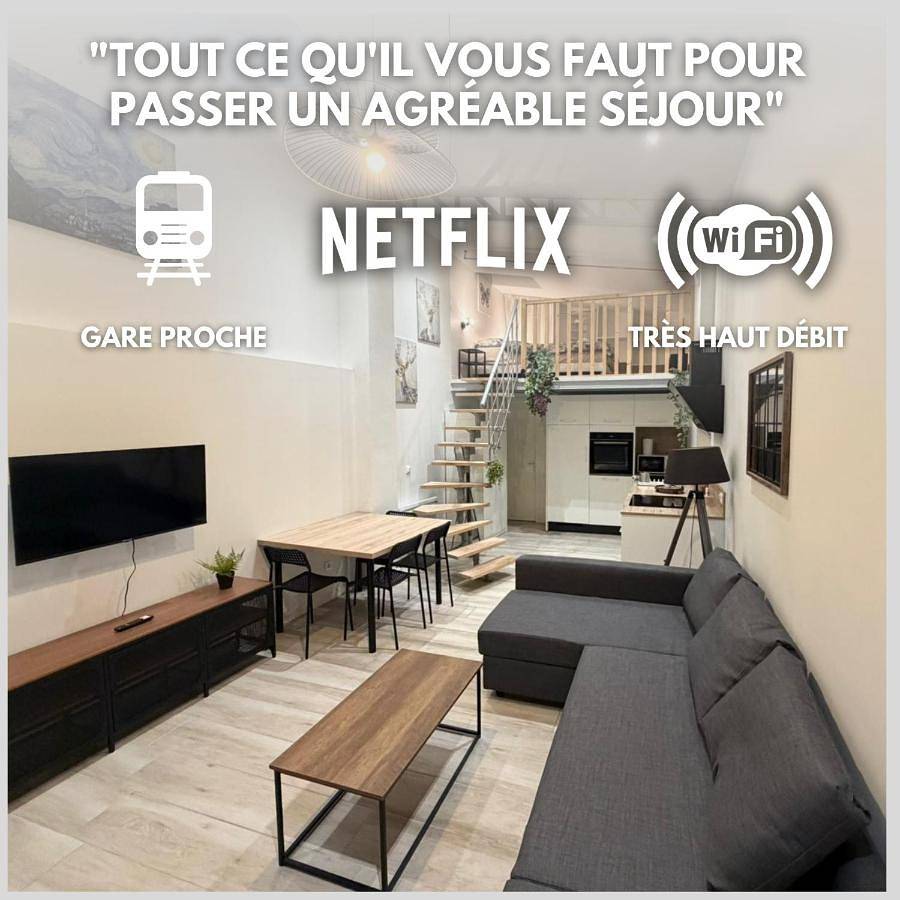 Appartement entier, Duplex Moon x4 pers New - Gare Parilly in Vénissieux, Lyon et ses environs
