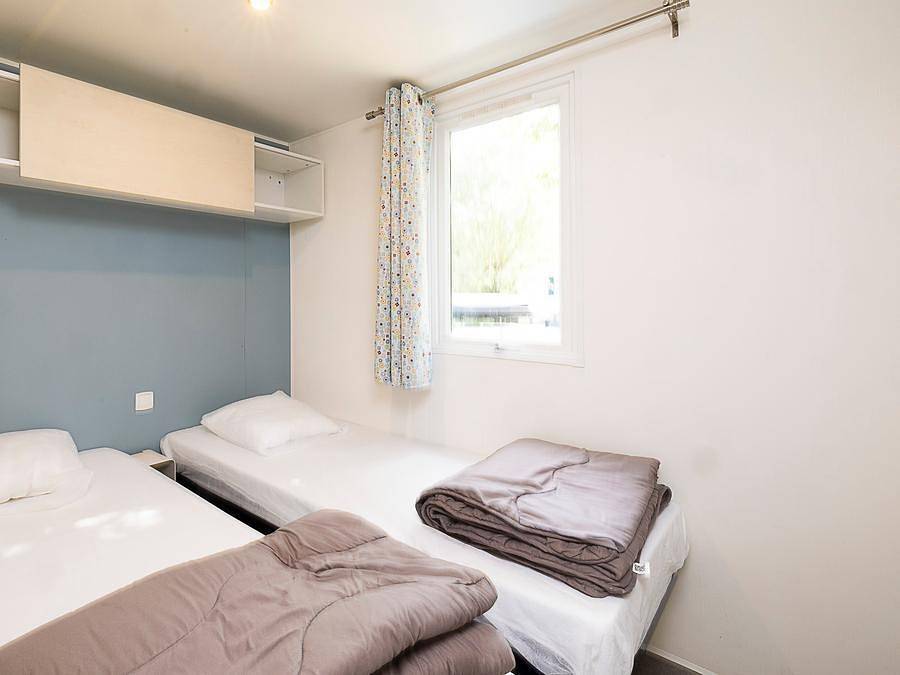 Flower camping La Dordogne Verte - Mobilheim 8 personen - Mobilheim Tribu Confort 48m² (4 Zimmer) - 2 Badezimmer + Tv + Klima + Terrasse in Saint-Aulaye, Périgord Vert