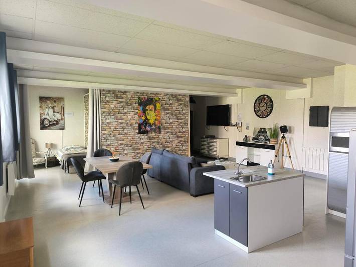 Appartement de vacances pour 3 personnes, avec Terrasse ainsi que Jardin et Vue