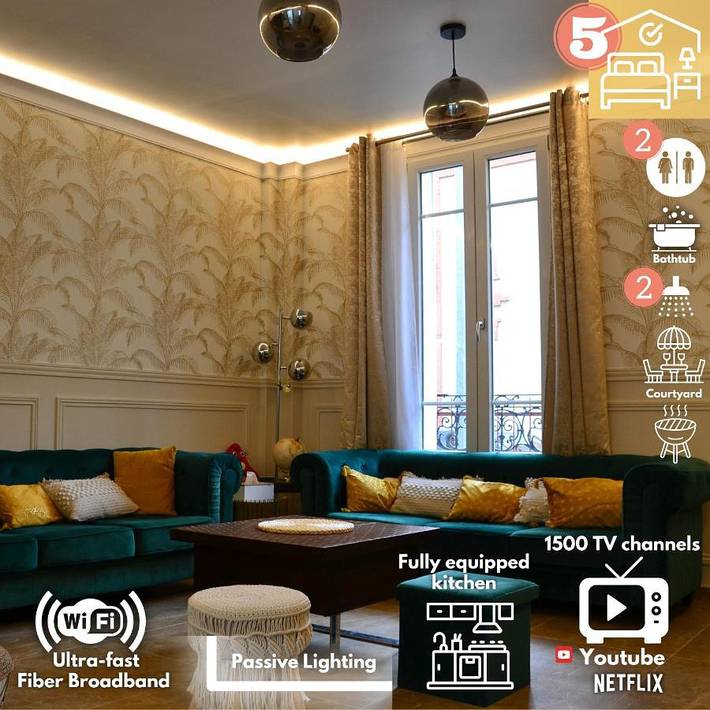 Location de vacances pour 11 personnes, avec Terrasse dans Stade de France