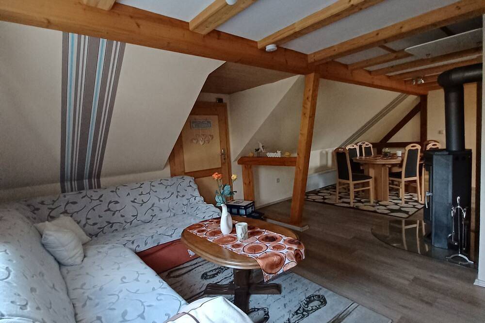 Ganze Wohnung, Allein im Häuschen,  4 Pers.(2 Pers.Nachlass a. Anfrage) Kamin, Natur, Rad, Ski. in Hammerbrücke, Muldenhammer