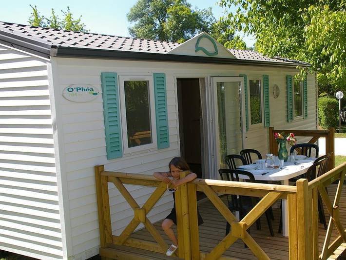 Camping La Cigaline - Mobilheim 6 personen - Mh3 Bergerac, mit Sanitäranlagen in Montpon-Ménestérol, Périgord Blanc