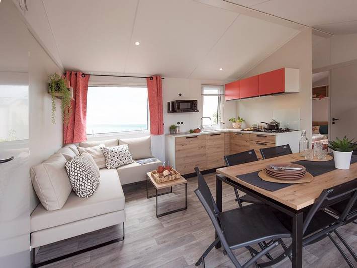 Camping Là, Com’Union - Mobilheim 6 personen - Der Merlin in Grosbreuil, Vendée