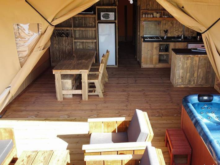 Camping Charlemagne - Safarizelt 6 personen - Eco-Lodge Woody 3 Zimmer in Grimaud, Mittelmeerküste (Frankreich)