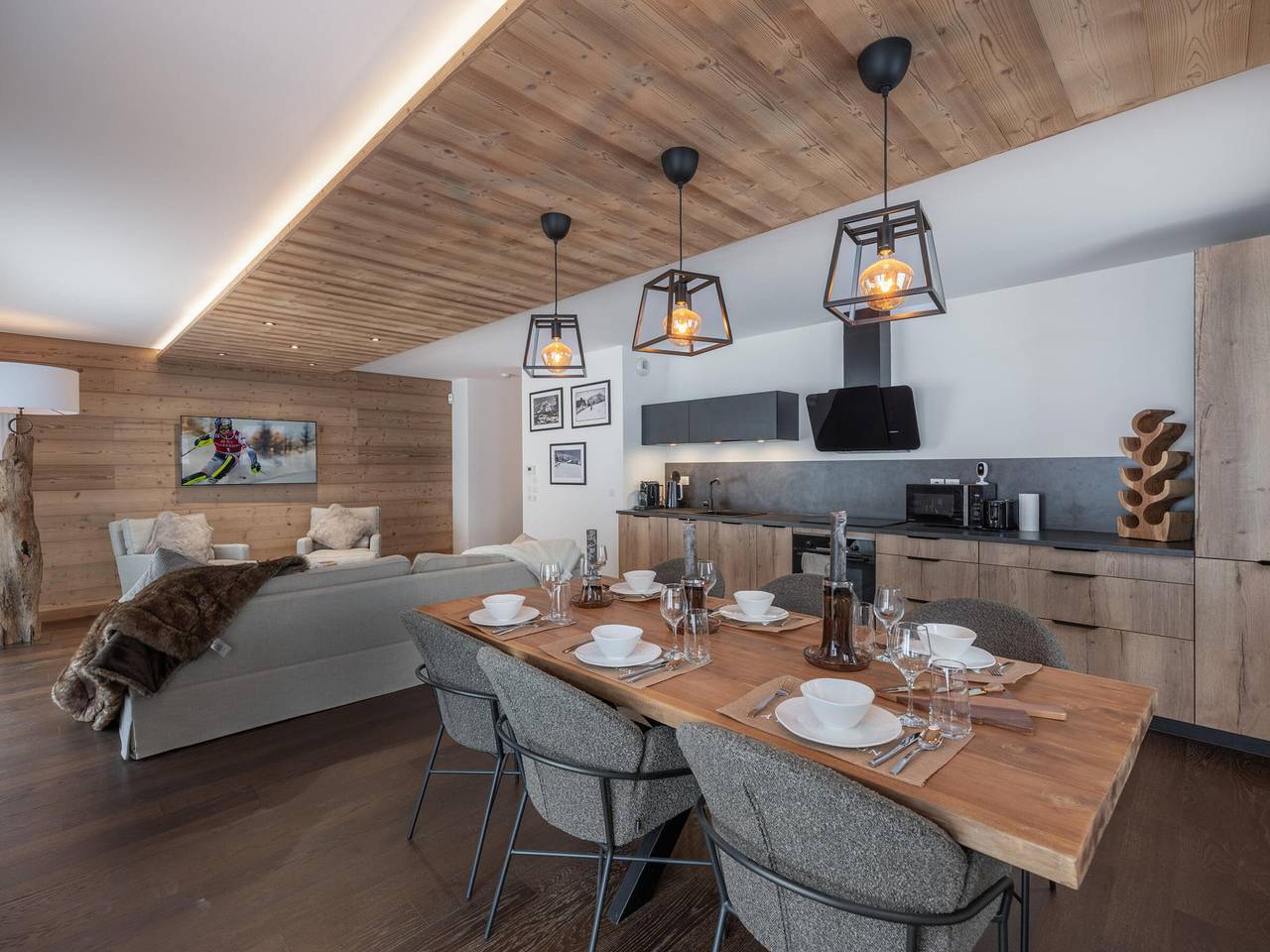 Ganze Wohnung, Geräumige Wohnung in Megève, 3 Sz, nahe Pisten, privater Parkplatz in Megève, Pays du Mont-Blanc