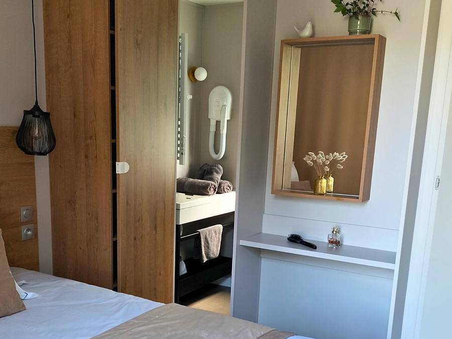 Camping L' Aiguille Creuse - Mobilheim 4 personen - L'Oiseau Blanc Sunêlia Luxe 2 Schlafzimmer - 2 Bäder in Les Loges, Le Havre und Umgebung