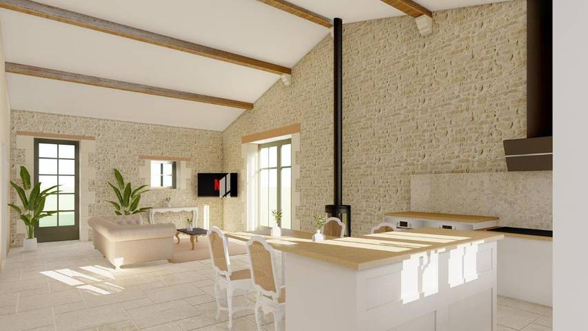 Location de vacances pour 4 personnes, avec piscine et jardin à Champagnolles