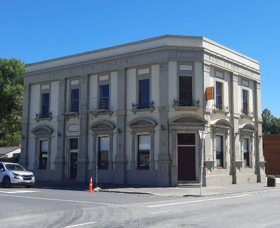 Das historische Bankhaus in Clutha District