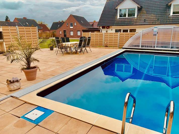 Ferienwohnung für 3 Personen, mit Terrasse und Garten sowie Pool und Sauna in Upleward