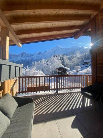Cottage pour 2 personnes, avec sauna et jardin ainsi que vue et terrasse à Les Houches