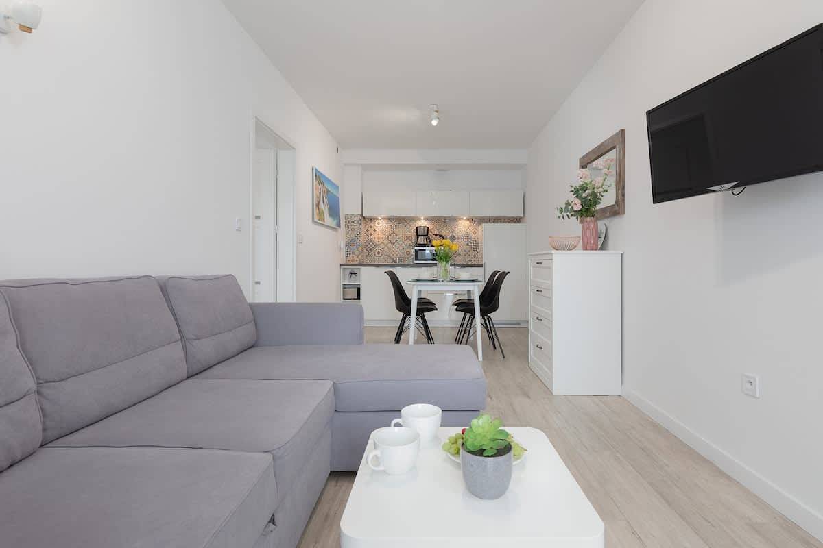 Ganze Wohnung, Ferienwohnung für 4 Personen mit Balkon/Terrasse in Dziwnówek, Wollin