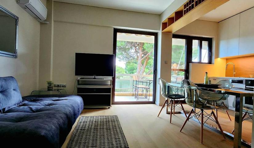 Ferienwohnung für 4 Personen, mit Balkon und Terrasse sowie Garten und Ausblick