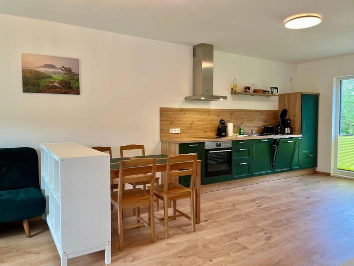 Ferienwohnung für 4 Personen, mit Terrasse und Garten sowie Ausblick in Reinhardtsdorf-Schöna